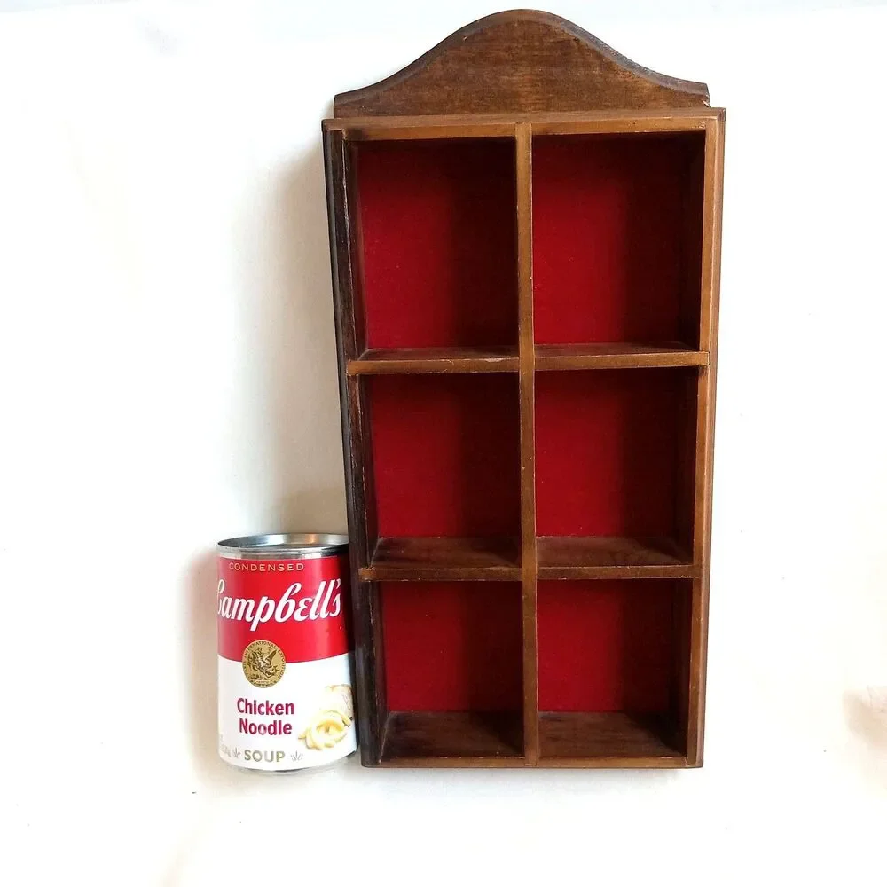 Vintage Curio Wall Cabinet Wooden